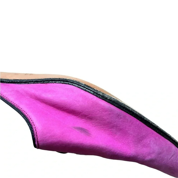 Lavorazione Artigiana Vintage Mules with dexorative buttons dark pink size 7 - Picture 5 of 9